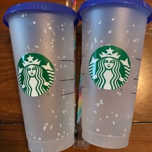2 Starbucks Color Changing Confetti Tumblers